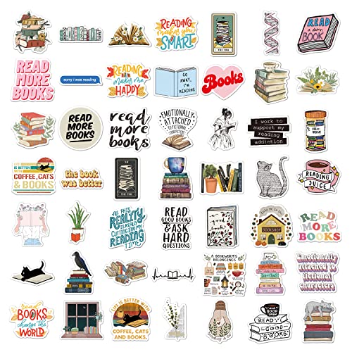 image for Gowjaw 50pcs Book Stickers for Kindle, Bookish Reading Stickers for La