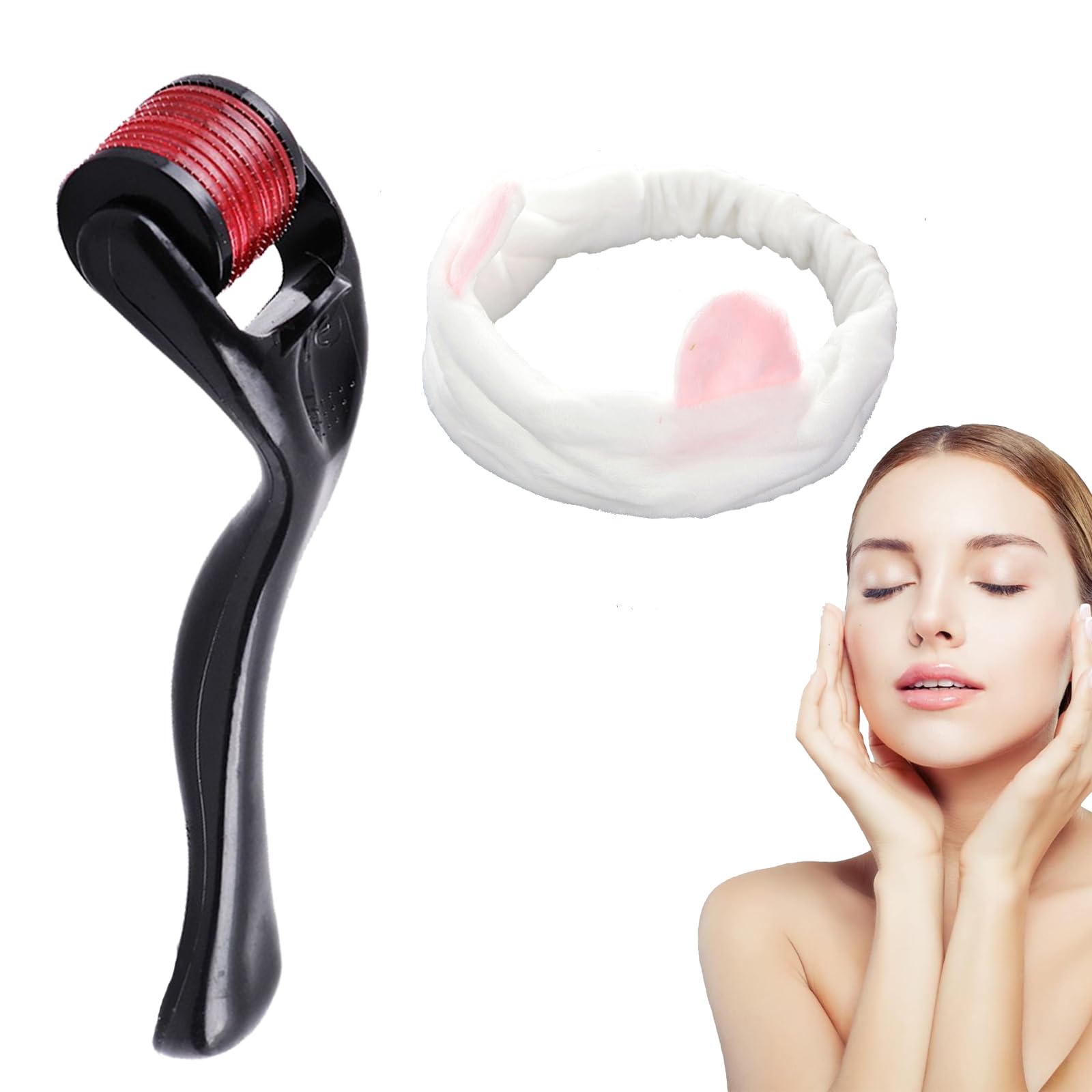 DHWEKU Roller Microagujas, 0.5mm Rodillo Derma para Cara y Cuerpo, Rodillos Facial de Microagujas, Herramientas de Aseo para Anti-Edad, Eliminación de Cicatrices Acne, Poro Contractivo