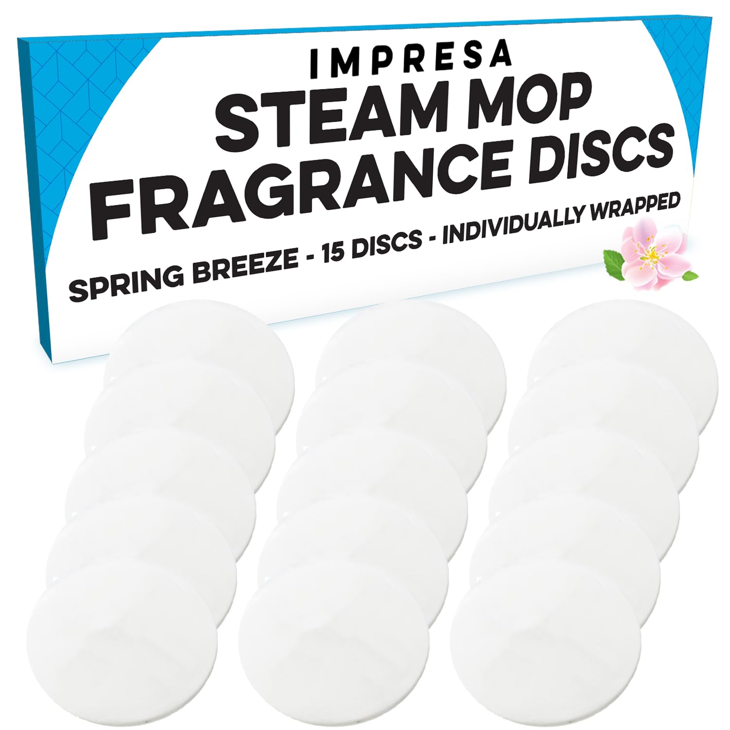 IMPRESA Steam Mop Fragrance Discs - Compatible with Bissell PowerFresh & Symphony Models 1940, 1806, 1132-15-Pack Scented Discs - Spring Breeze Scent