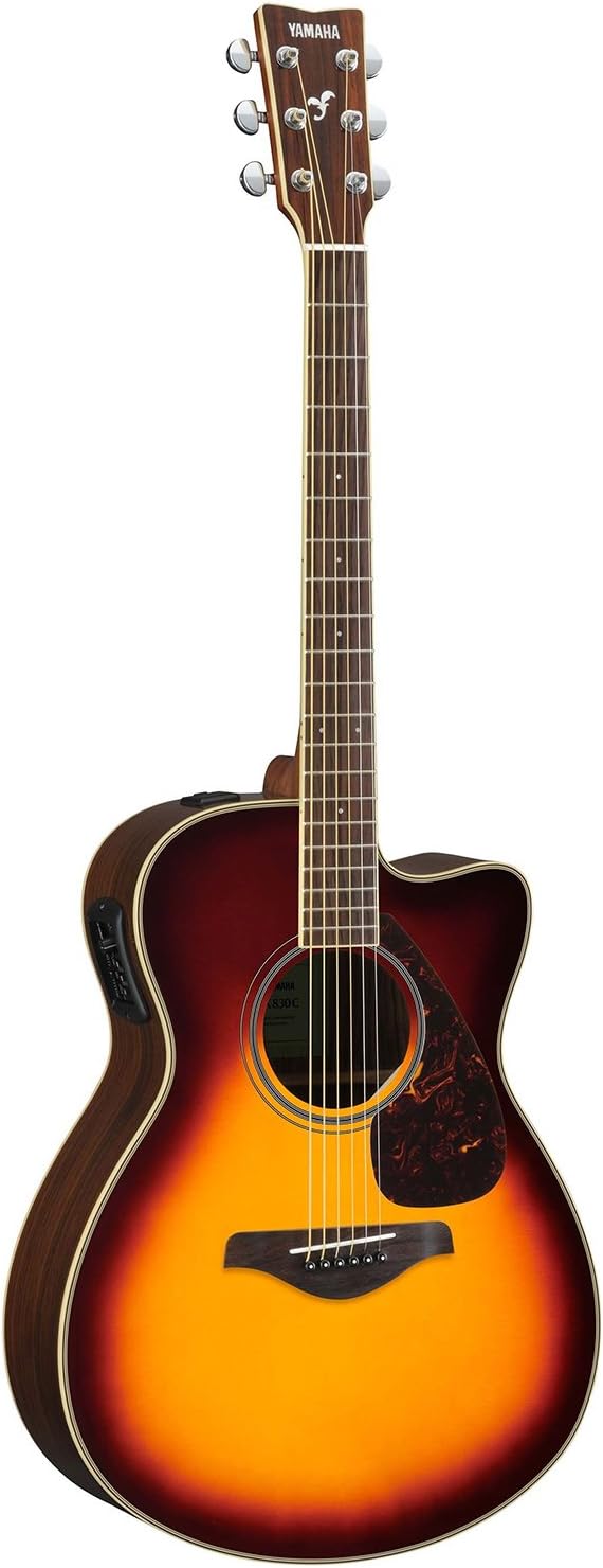 Yamaha FGX830C Solid Top Cutaway Acoustic-Electric Guitar, Rosewood Body, Dreadnought, Black