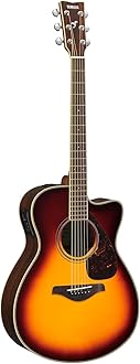 Yamaha FSX830C Small Body Solid Top Cutaway Acoustic-Electric Guitar, Rosewood Body, Concert, Brown Sunburst