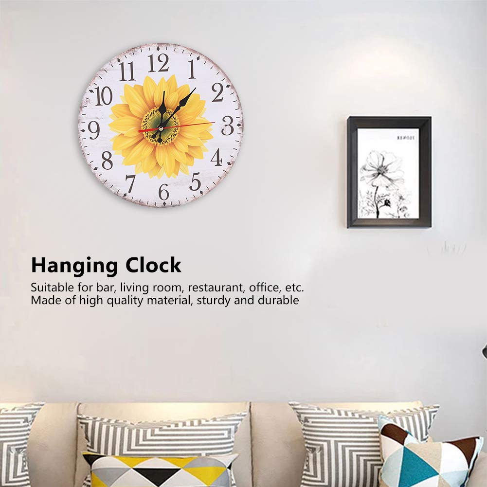 plplaaoo Orologio da parete Moo di girasole in stile elegante Materiale per la tavola a densità durevole per la lettura chiara per la decorazione 'ufficio del soggiorno 30 cm