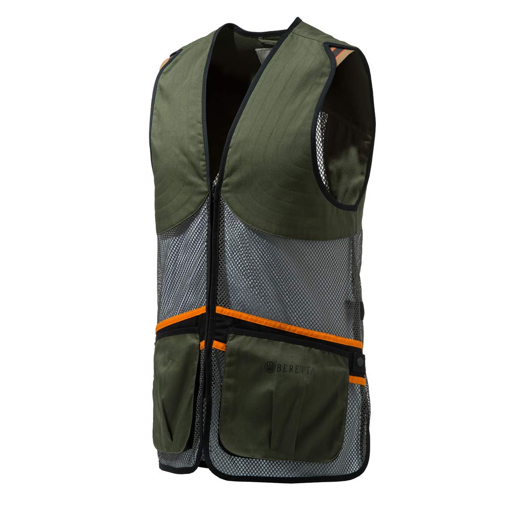 Beretta Unisex Full Mesh Shooting Vest - Breathable Lightweight Competition Vest with Cartridge Pockets &amp; Comfortable Fit