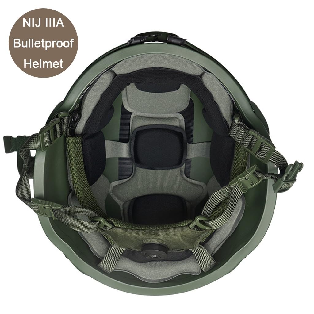 NIJ IIIA MICH2000 Aramidowy Hełm Taktyczny, 1,6 Kg Ciężki Hełm Treningowy Na Świeżym Powietrzu, Grubość 8 Mm(Gray,M)