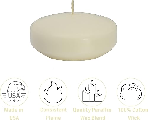 Miniatura 2 de CandleNScent Velas flotantes sin perfume  Grande 3 pulgadas  Cabe en jarrón de 3 pulgadas y más  Marfil  Flota en el agua  Paquete de 3