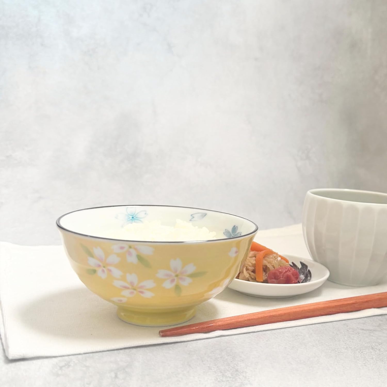 Mino ware Rice bowl Gohan 4.52x2.36inch Cherryblossom pattern,Made in Japan,set of 2