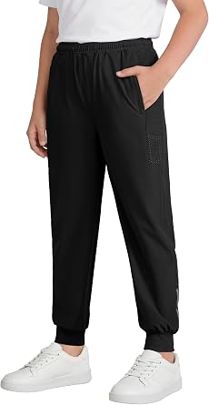 Cooraby Boys Lightweight Jogger Pants Quick Dry Hiking Athletic Pants Youth Kids Active Running Pants