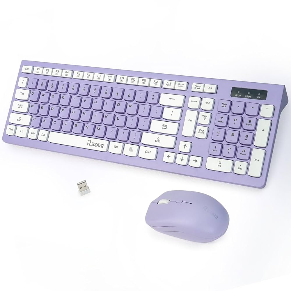 Amazon.com: RECCAZR Wireless Keyboard and Mouse Combo, Full