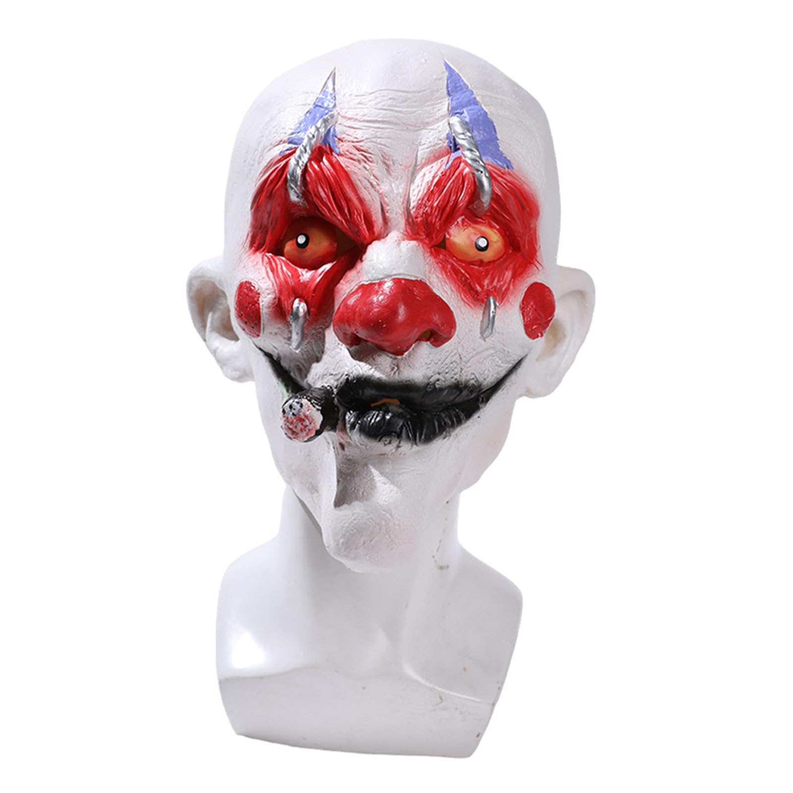 Maska na głowę klauna kostium na imprezę halloweenową maski na twarz zwierzę lateks cosplay przebranie rekwizyty dla dorosłego dziecka