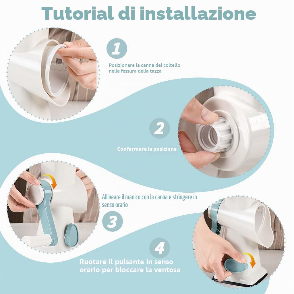 Macchina per graniglie, panemy Graniter, Lame a doppia fila angolo 45°, Frantumazione ghiaccio efficiente, risparmio sforzo, tritatutto adatto campeggio, cocktail, caffè freddo, gelato