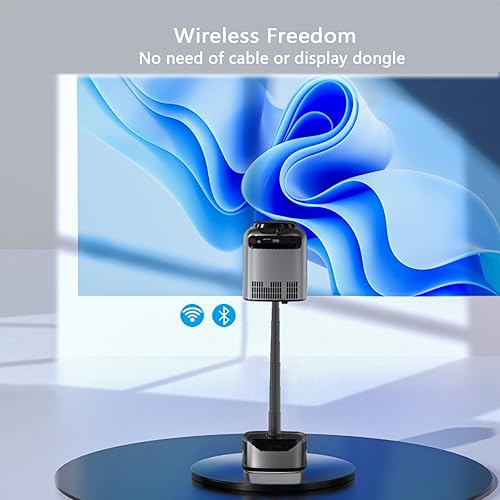 Miniatura 5 de Proyector con Bluetooth 5G WiFi compatible con proyector portátil de 1080p, 8500 lúmenes con altavoz incorporado soporte telescópico plegable