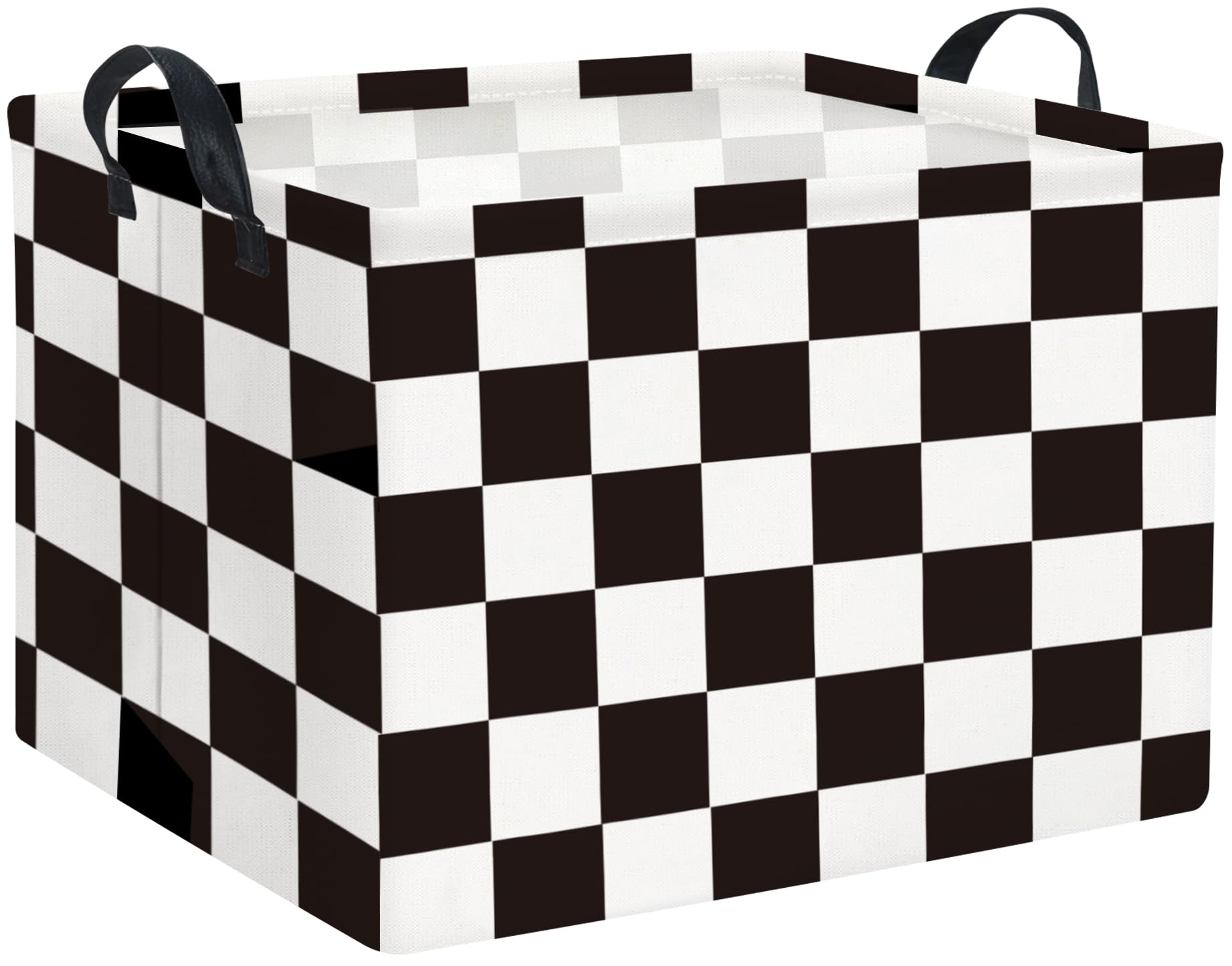 Rectangular Car Basket for Boys Checkered Basket Kids Baby Storage Bin Organizer Box Car Room Decor(Racing Flag)