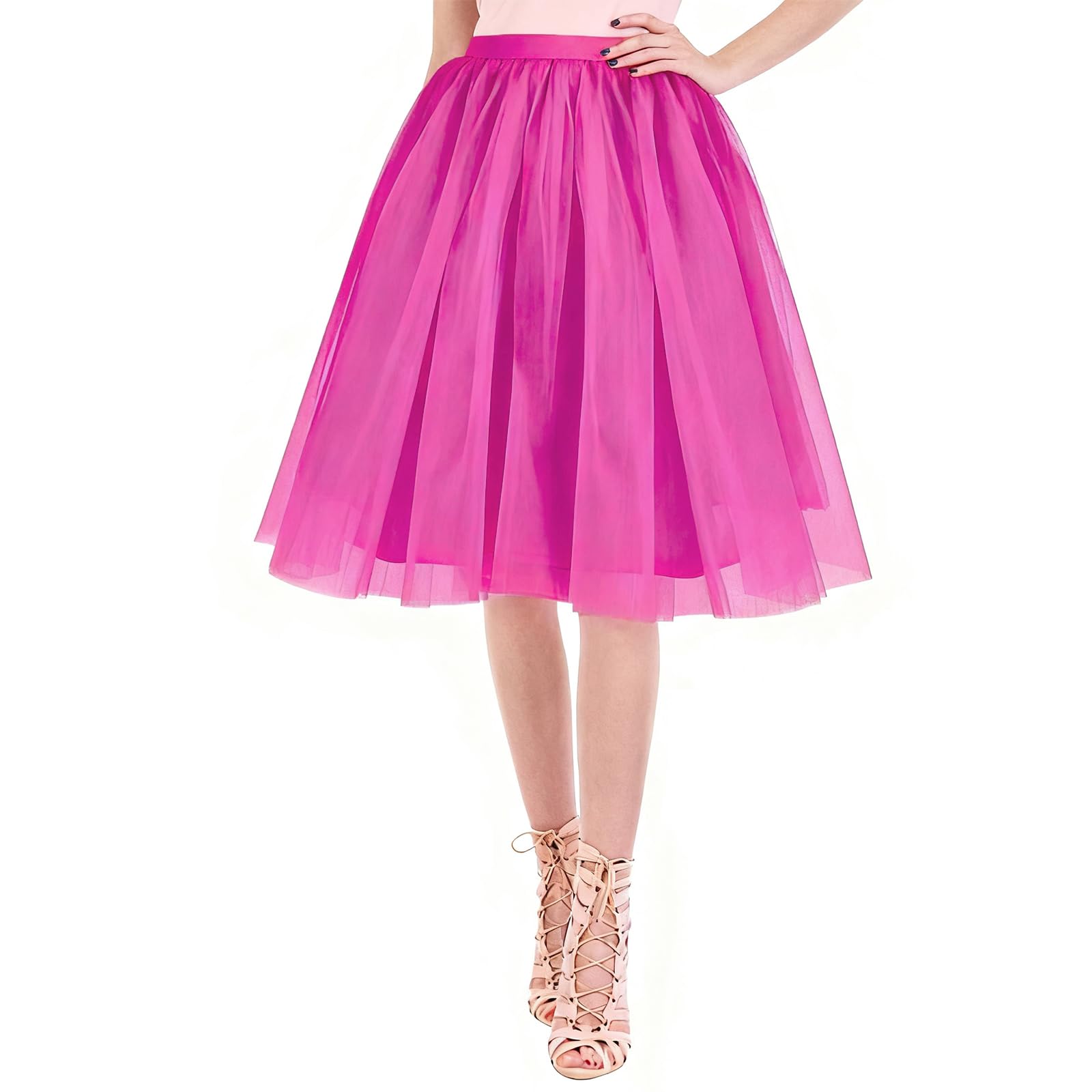 AUYAO Damen Tutu Klassisch Rock Ballett Tüllrock Petticoat Unterrock Tütü Rock Tutu Röcke Tüll mit Bogen 50er Ballet Elastisch Tanzrock Tanzkleid Ballkleid Karneval Kostüme Tanzen Mädchen Tanzröcke