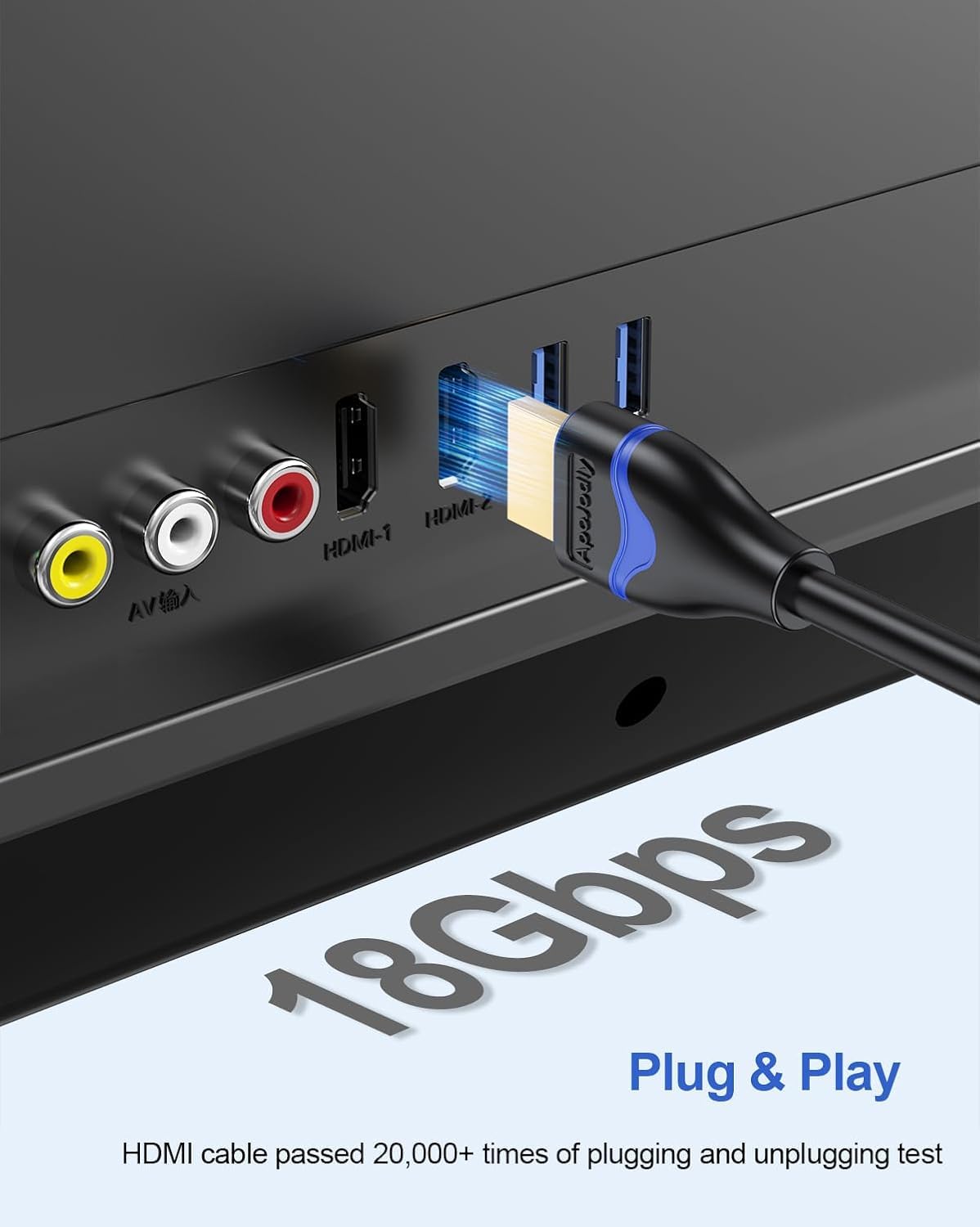 Cavo HDMI 4K da 3,5 m, confezione da 5 pezzi, cavo HDMI 2.0 ad alta velocità, ultra HD 4K a 60Hz, 2K a 144Hz, 18 Gbps, ARC, HDR, HDCP2.2, compatibile 3D con PS4/PS5, monitor, laptop, HDTV