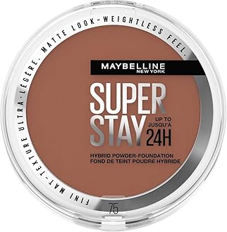 Powder Foundation, Long-lasting 24H Wear, Medium to Full Coverage, Transfer, Water & Sweat Resistant, SuperStay 24H Hybrid Powder Foundation, 75