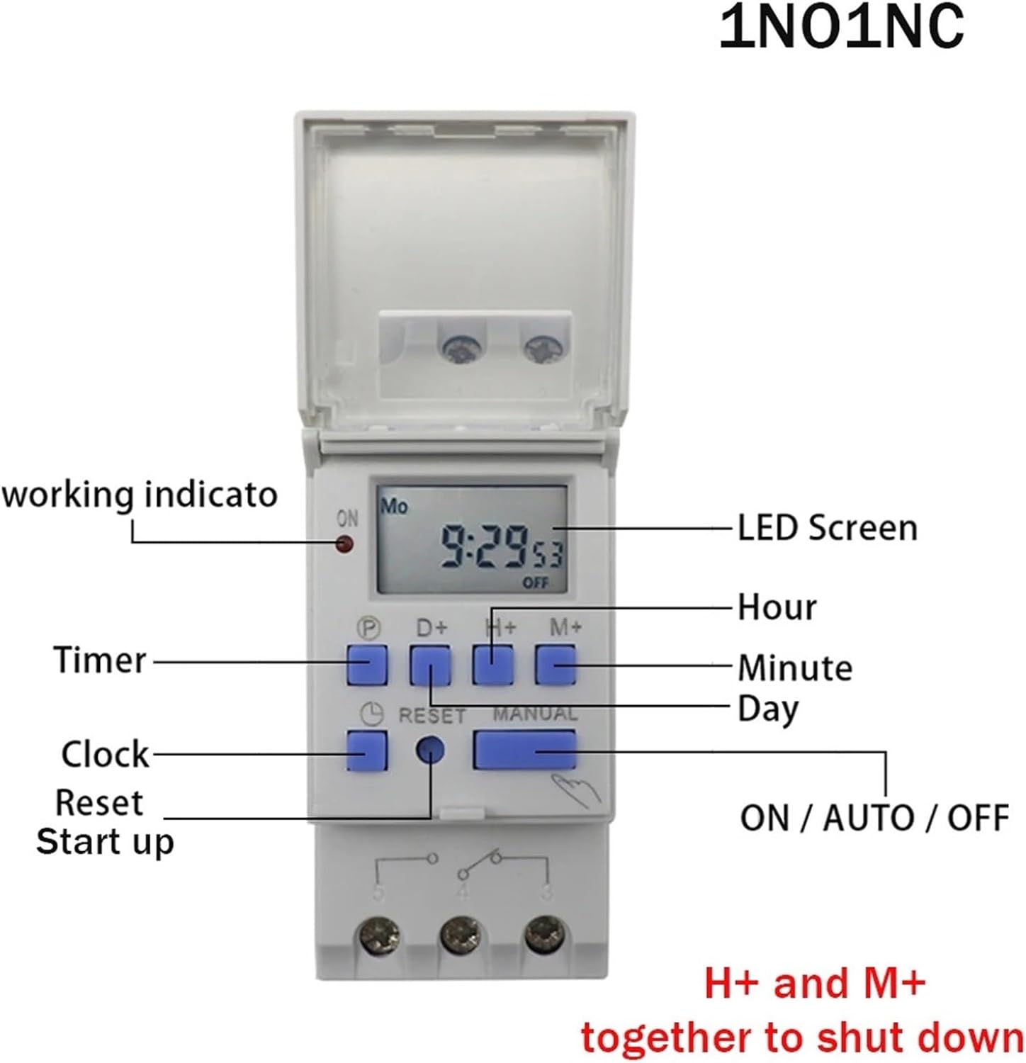 THC15A 30A New Din Rail Mount Weekly 7 Days Programmable Digital TIME Switch Relay Timer Control AC 12V 24V 48V 110V 220V 230V(15A,1NO 220V AC DC)
