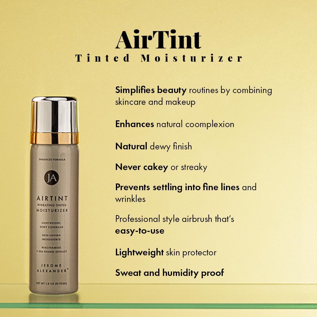 Jerome Alexander Magicminerals Airtint - Spray idratante con colore per aerografo (leggero), spray idratante con colore e anti-età, medio, 2 pezzi