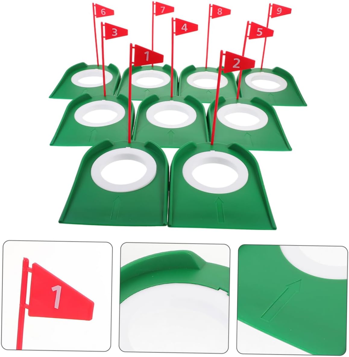 9pcs Golf Putting Cup Training Set Portable Practice Tool for Accurate Putting Practice Cups for Indoor and Outdoor Use Golf Accessory