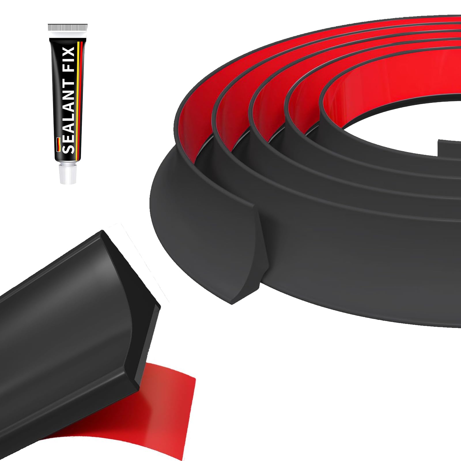 Silicone Wet Room Floor Barrier,Black Self Adhesive Shower Water Barrier,2M Bendable Waterproof Shower Threshold Water Dam,Wet and Dry Separation