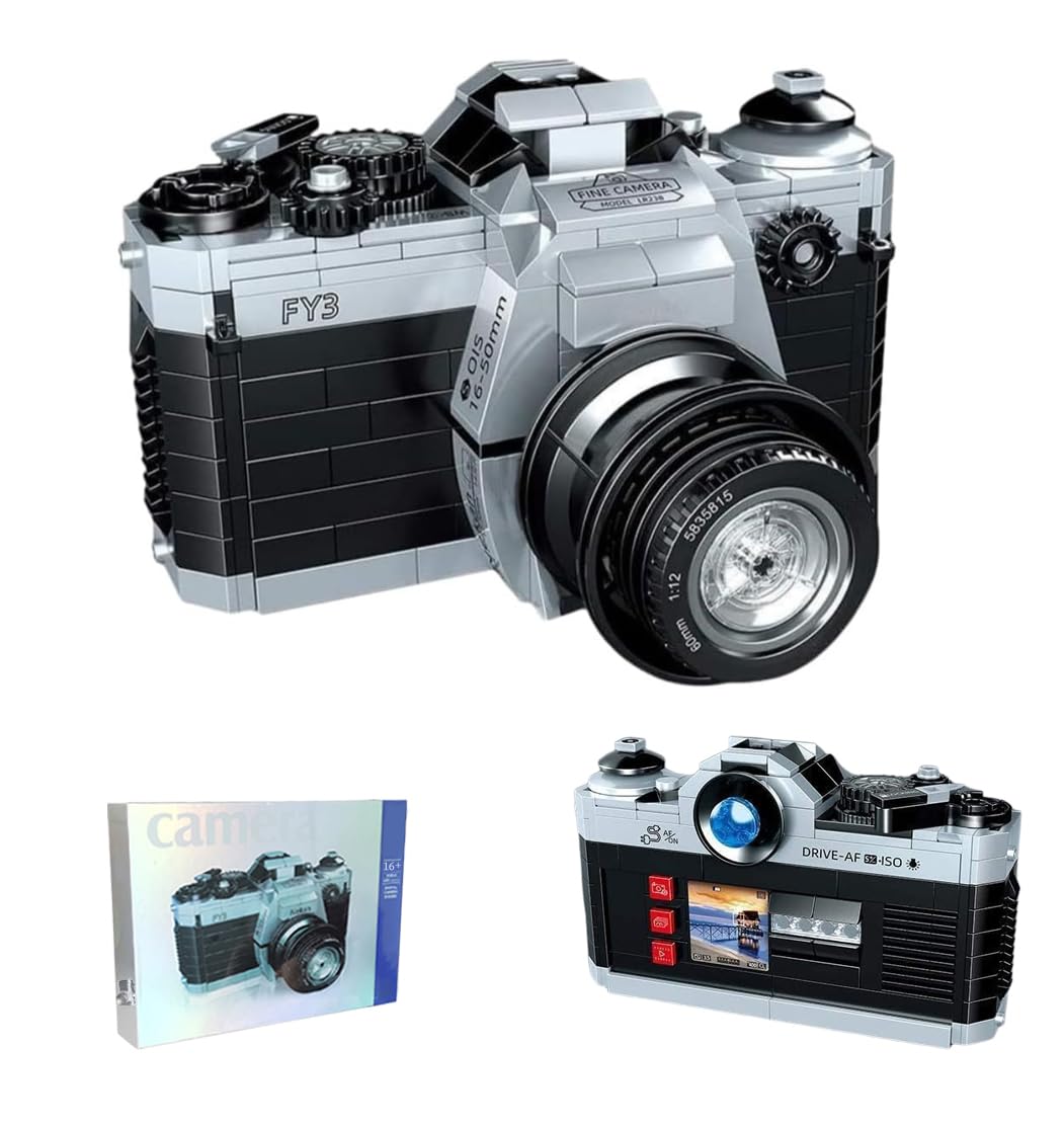 Digital Camera Building Blocks Set, 405 PCS MOC Building Model Kit, Creative Digital Block Set, Retro Camera Collectible Brick Model Toy, Construction Toy for Adults Girls