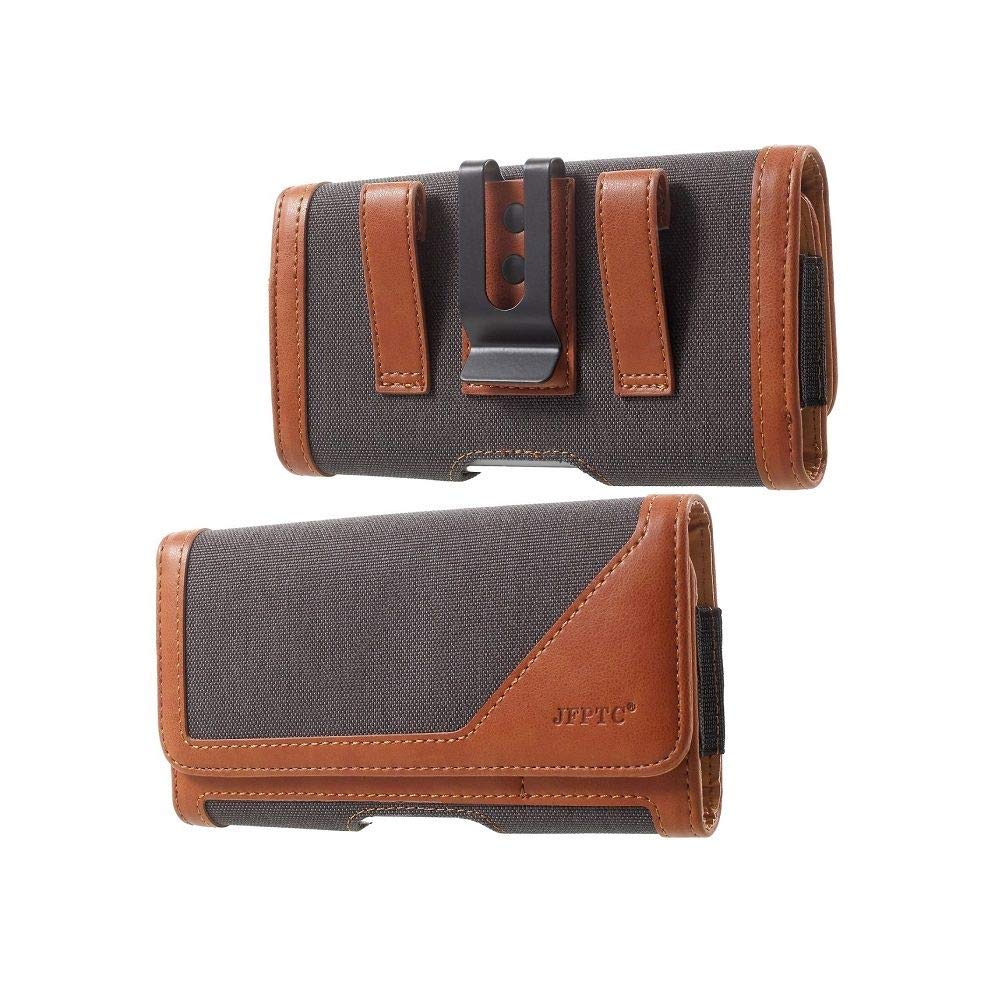 Case OnePlus 7 Pro horizontal holster de protection avec clip métal gris marron - 8