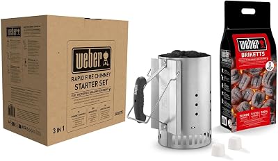 Weber chimenea de encendido + briquetas