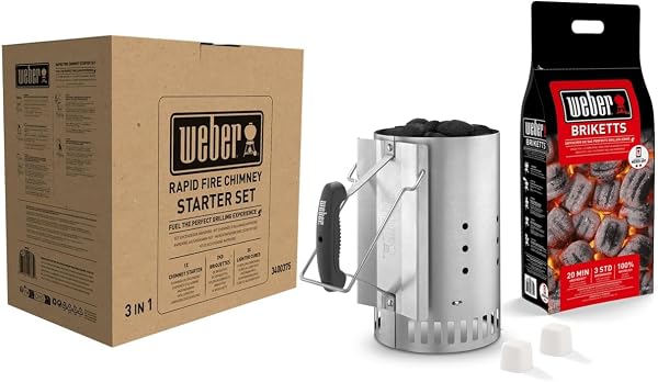 Weber chimenea de encendido + briquetas