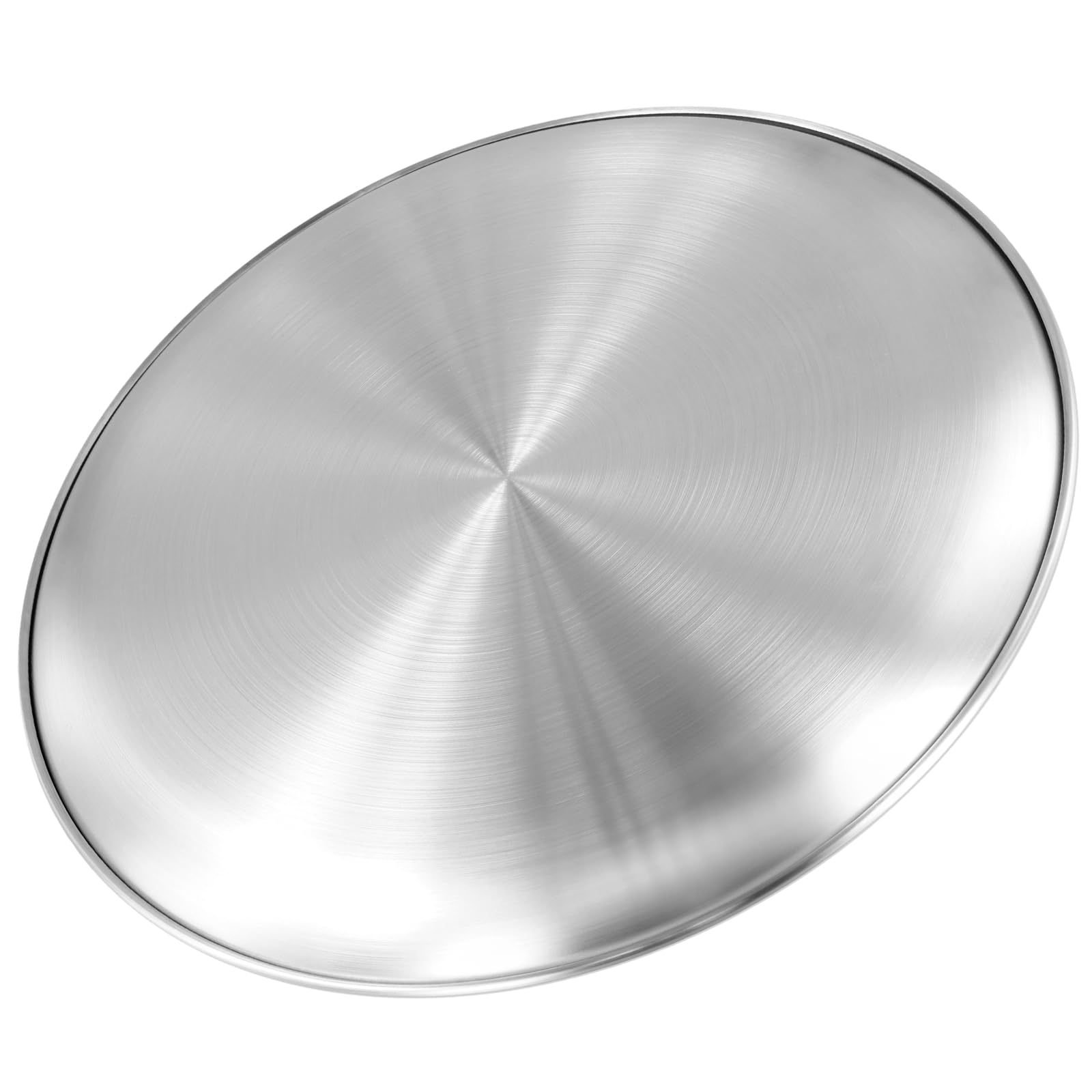 Lot de 3 assiettes plaques à pizza rondes argentées en acier inoxydable de 30 cm pour contenir des desserts, des gâteaux, des fruits, des biscuits, de la viande
