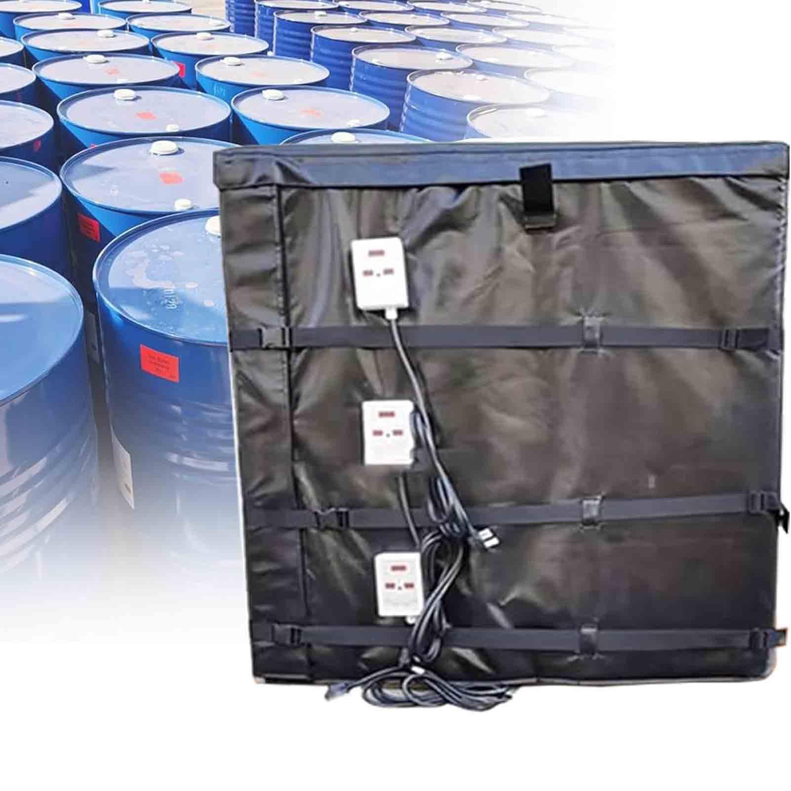 Heizdecke für Ölfässer, Heizmantel für Ölfässer, Heizband für Eimer, mit Temperaturregler von 0 bis 150 °C, für Ölfässer, Rohre, Kunststofftanks Black-275Gallon/1000L