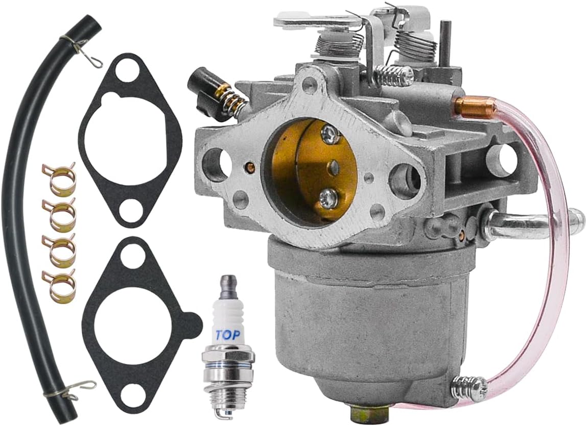 15003-2796 Carburetor Fits for Kawasaki 15003-2777 15003-2467 Compatible with Kawasaki FB460V 4 Stroke Engine John-Deere 112L 160 165 Tractors with Spark Plug