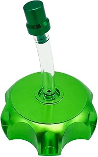 CNC Aluminum Gas Fuel Tank Cap, Hexagonal Off-Road Motorcycle Fuel Tank Cap with Breather Valve for Most 50cc 70cc 90cc 110cc 125cc 140cc 150cc 160cc SSR Taotao Coolster Pit Dirt Motor Bike (Green)
