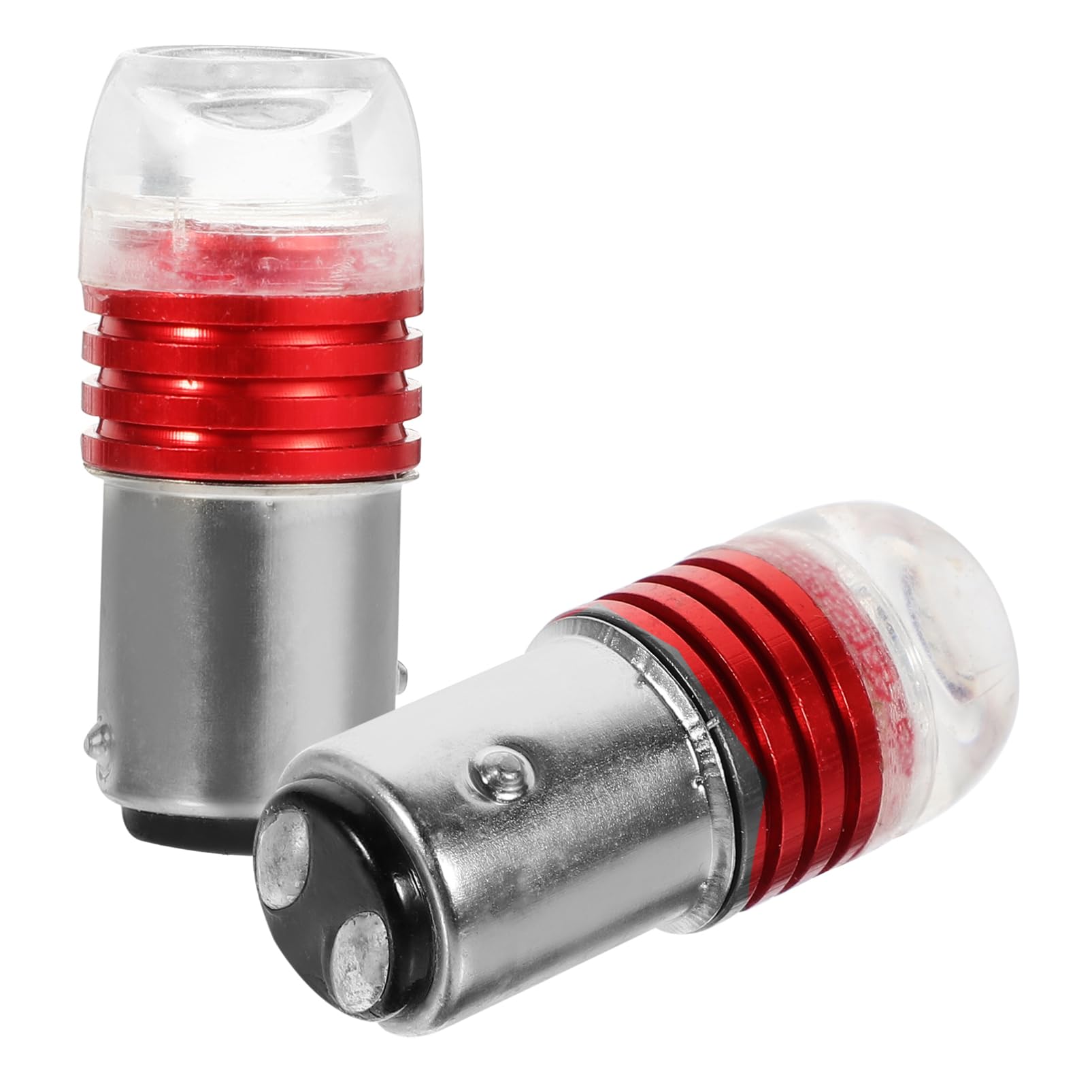 Garneck LED de Aluminio Bombillas para Moto Motocicleta Traseras 2 12v Eléctrica Instalación de 3w Rojo Fácil Aleación y Vidrio Pack para Accesorios