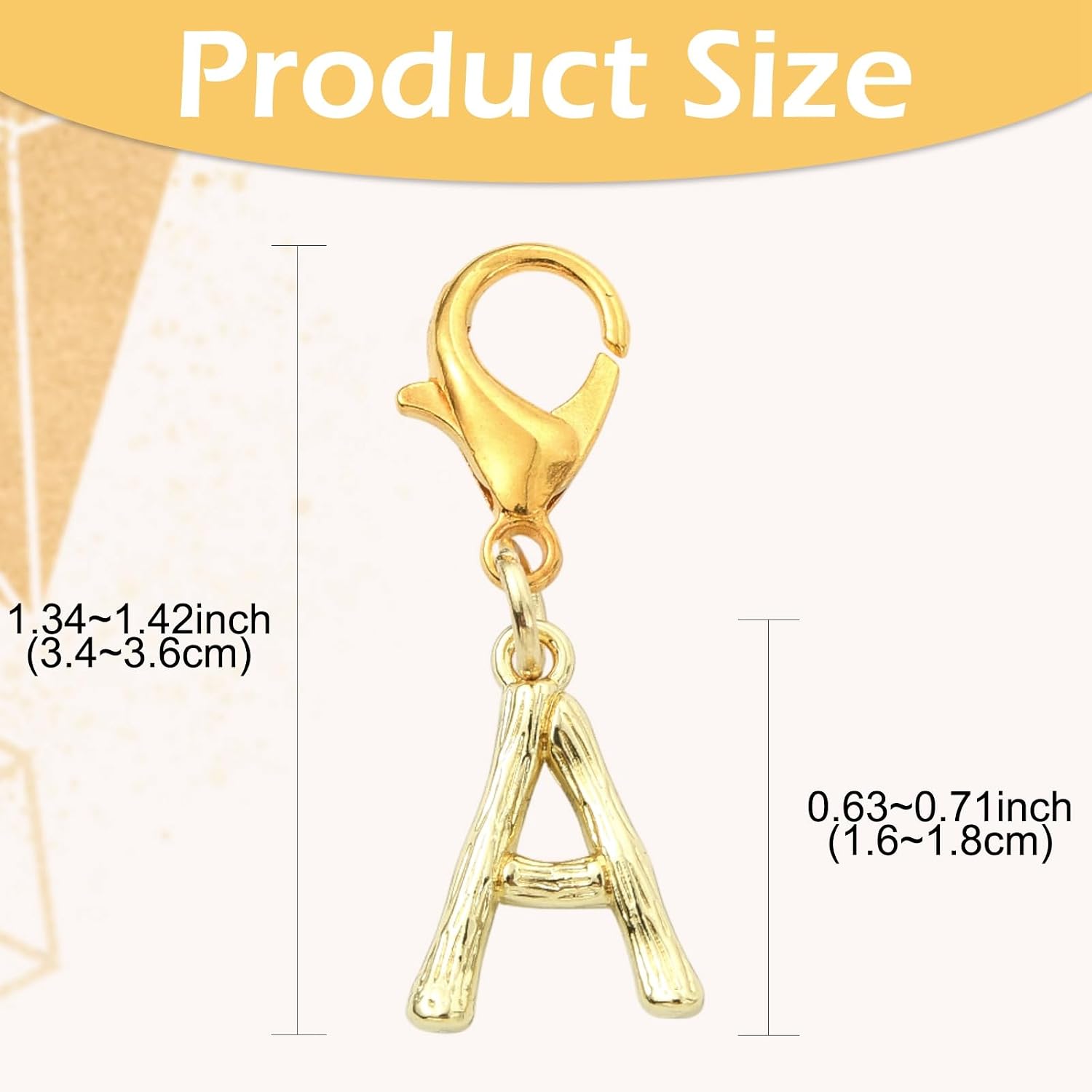 Echoed Elegance 26 Pieces Letter A to Z Golden Alloy Pendants Dangle Charms with Lobster Clasp Craft Supplies for DIY Earrings Jewelry Making Accessories image 3
