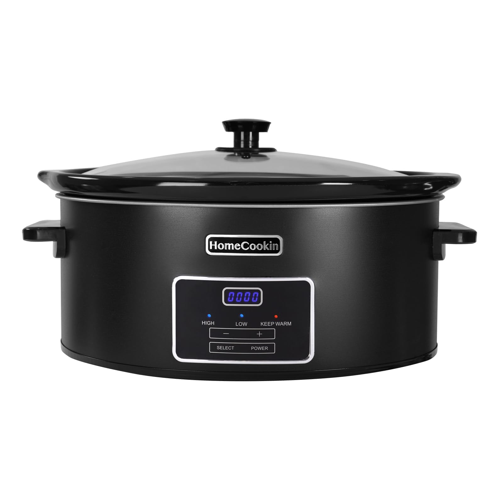 HOMECOOKIN 7 Quart Programmable Slow Cooker, Kitchen Appliances, Perfect Kitchen Small Appliance for Family Dinners, Black Stainless Steel