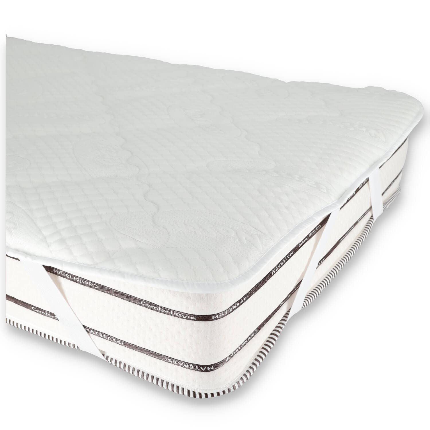 CASA TESSILE Topper Letto Double No Stress Topper per Materasso, Coprimaterasso Trapuntato, Anallergico e Traspirante con Elastici - Matrimoniale