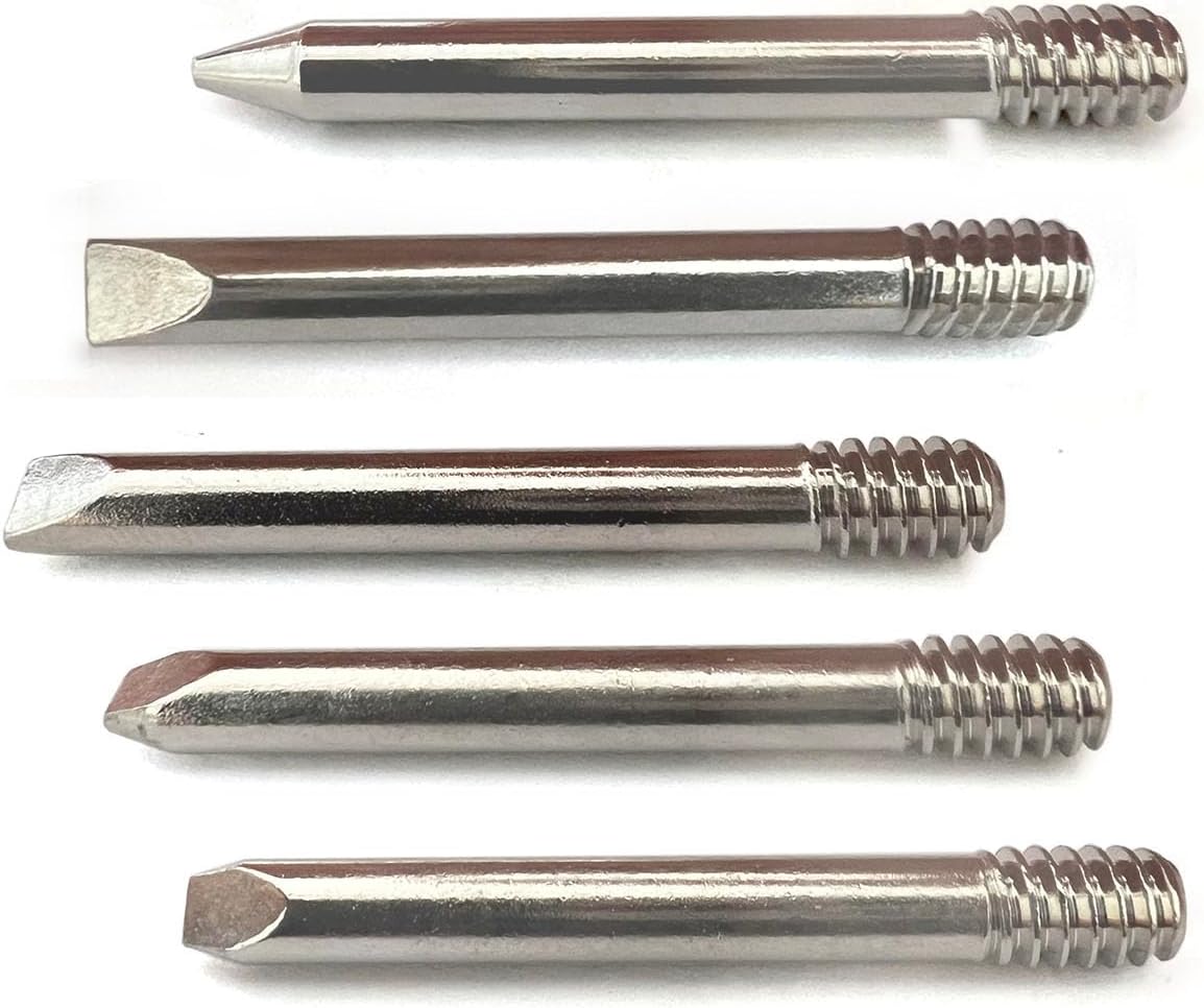 MT Soldering Tips for WELLER SP23 SP25, 5pcs Pack, Conical and Chisel