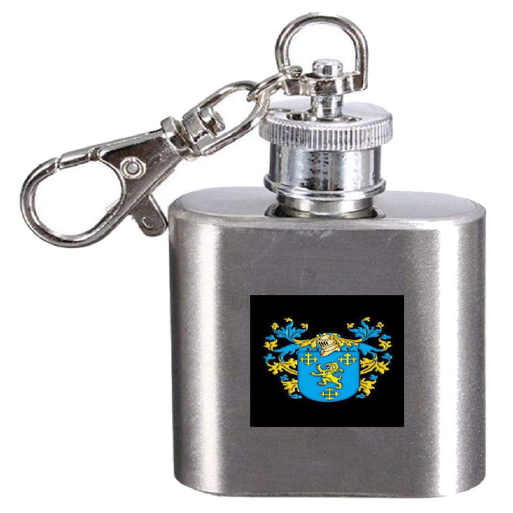 Flasque avec blason de famille de 28,3 ml pour nom de famille personnalisé
