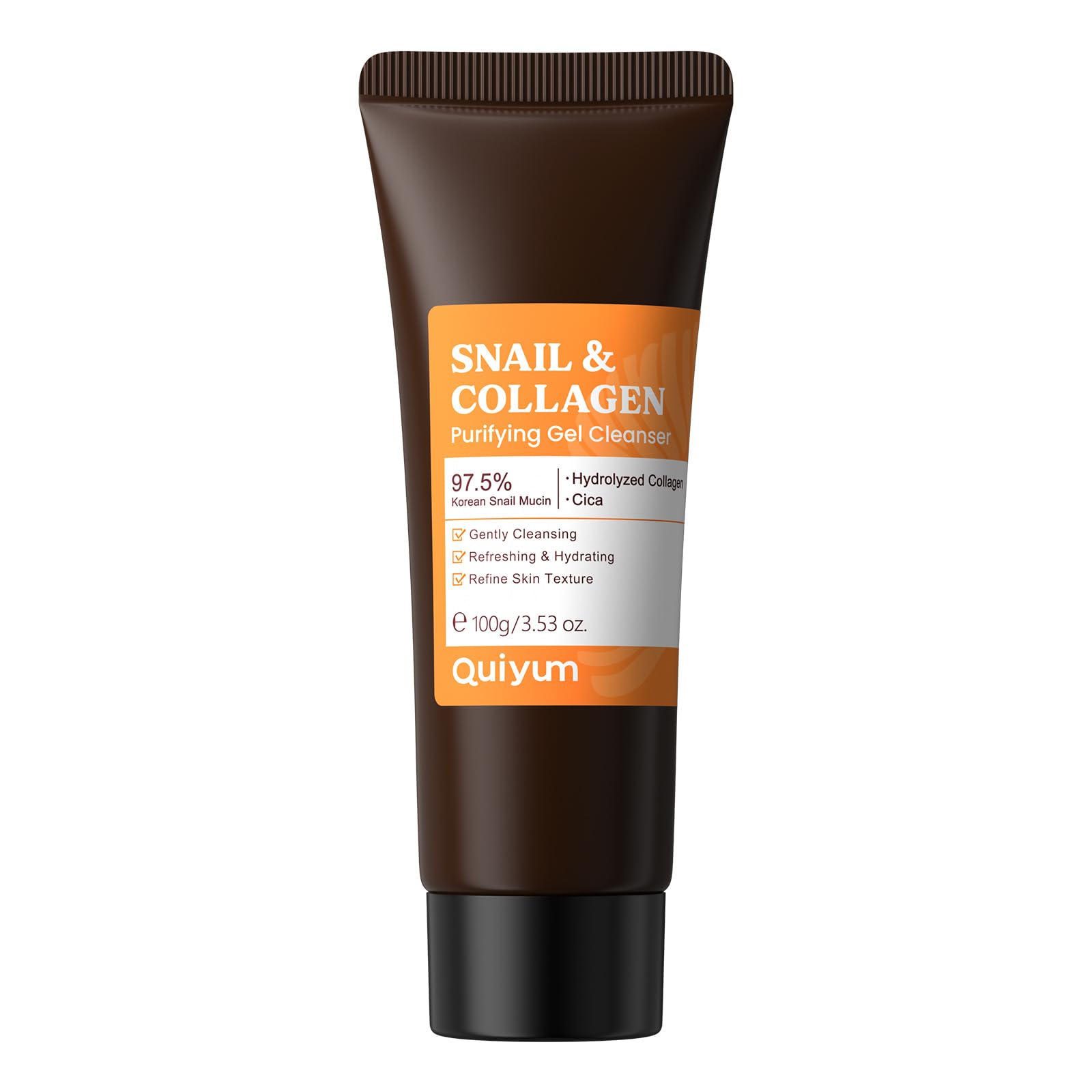 Gentle Purifying Face Wash for Sensitive Skin - refreshing Facial Wash Korean Snail Mucin Based Gel Cleanser with Collagen - Gently Cleansing Soothing & Hydrating Refine Skin Texture 3.53fl.oz