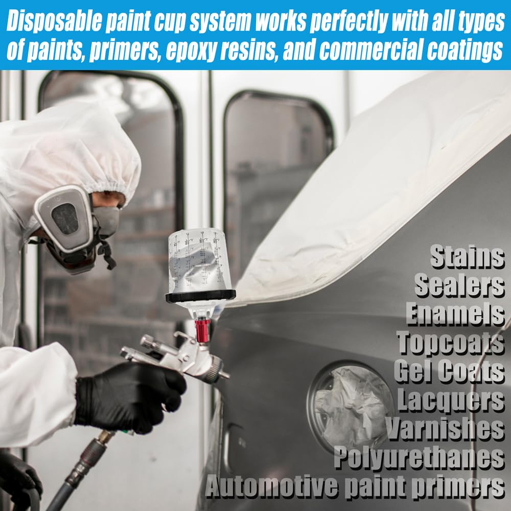 Rivestimento Per Tazza Di Miscelazione E Sistema Di Tappo Per Pistola A Spruzzo Per Vernice Hvlp Kit Per Pistola A Spruzzo Per Auto Da 20 Once 600 Ml 87529586
