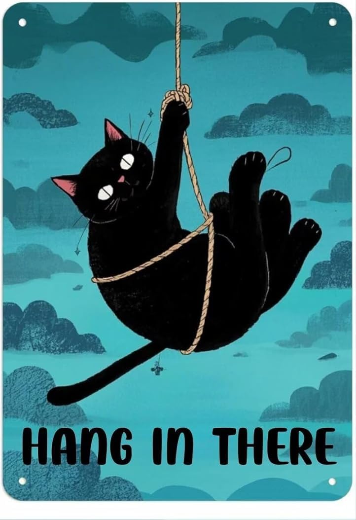 Hang in There Vintage Retro Funny Wall Décor for Home Washroom Cafe Pub Bar Office Store 8x12 Inches