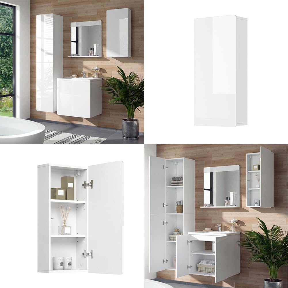 Vicco Mobile bagno Izan, Bianco, 36.6 x 76.6 cm, a parete, combinabile con altri mobili da bagno Izan
