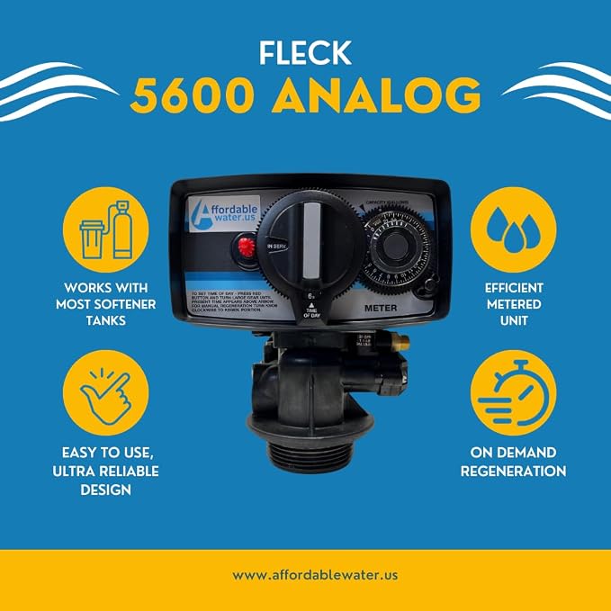 Válvula Analógica Fleck 5600 para Ablandador de Agua miniatura 2