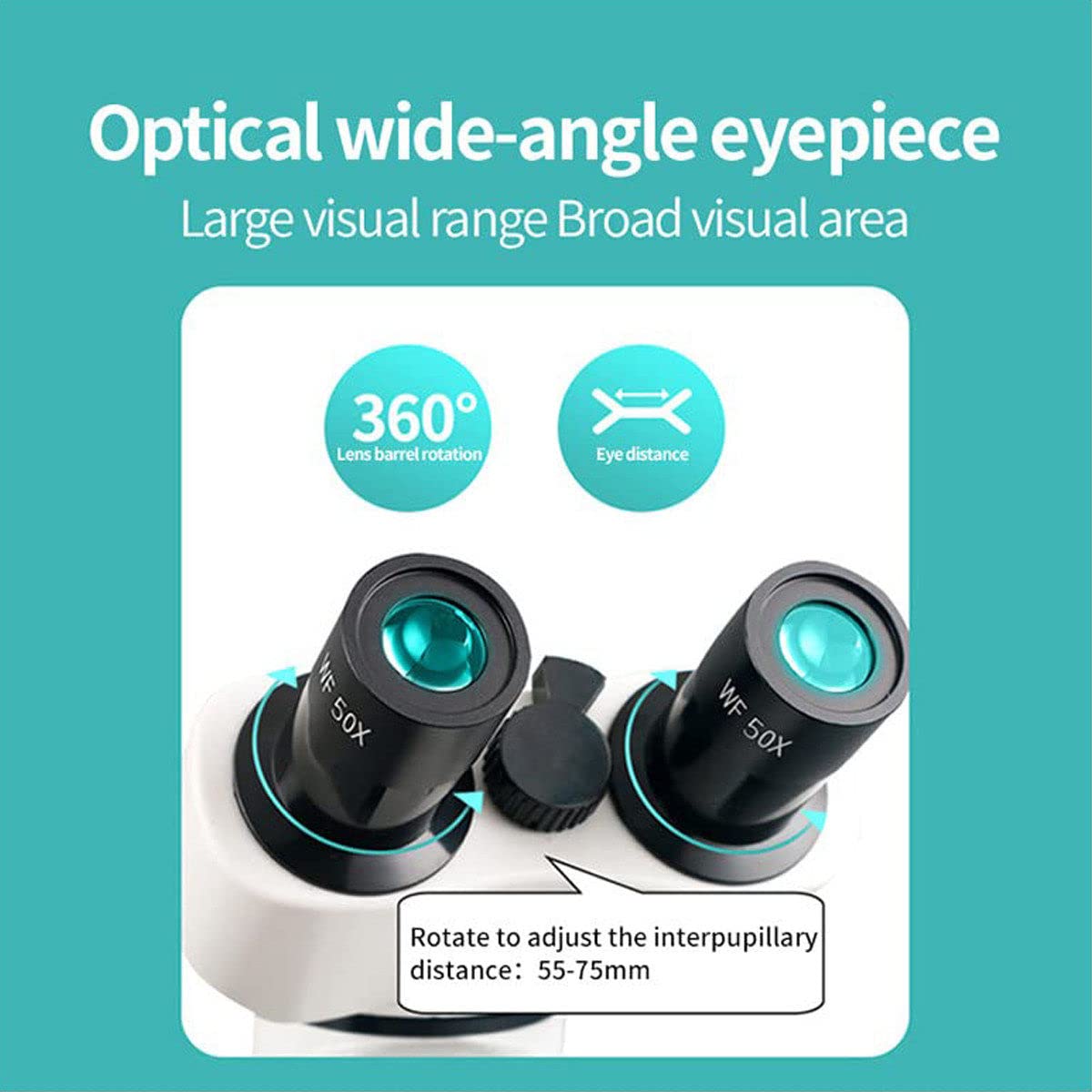 Microscopio Binocular 10000x para Adultos, con Portaobjetos De Microscopio, Soporte para Teléfono Y Kits De Preparación De Muestras, Luces Led Ajustables, Enfoque Coaxial Grueso Y Fino