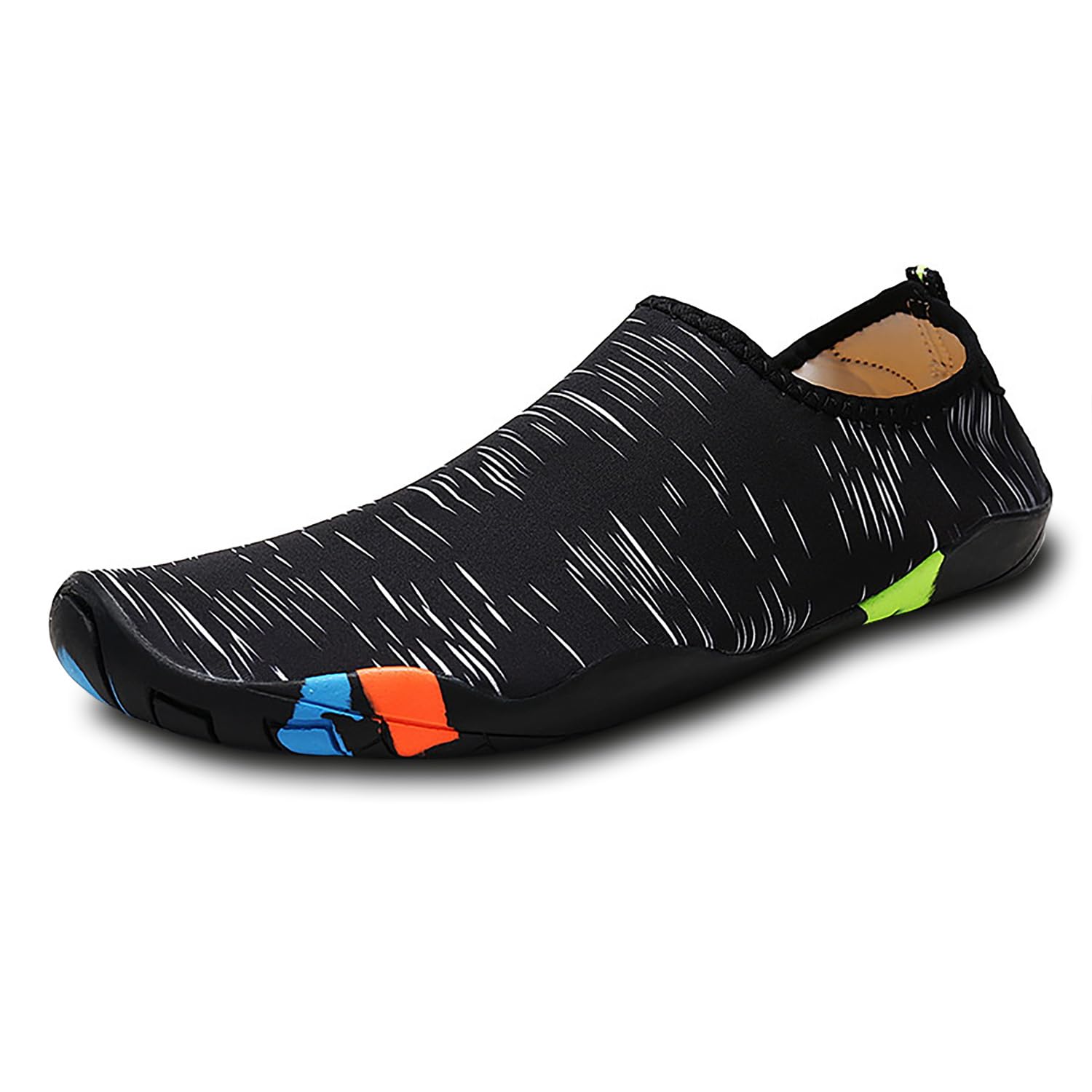 Maykafay Unisex Badeschuhe Schwimmschuhe Schnell Trocken Wasserschuhe Aquaschuhe Belüftet Schnell Trocknend Strandschuhe, Schwarz