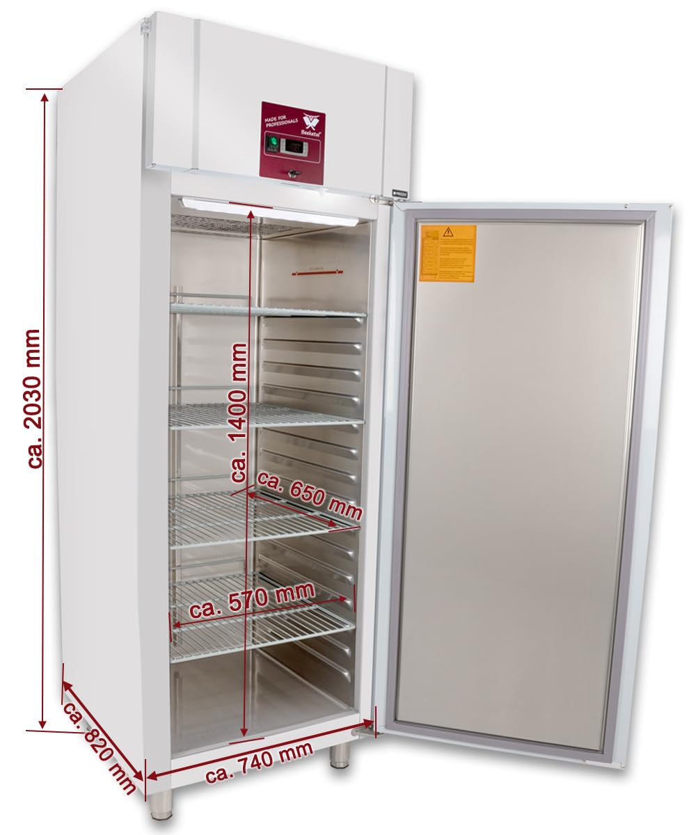 Beeketal Gastro Edelstahl Kühlschrank KS-580B – Gewerbekühlschrank 539L mit Umluftkühlung, Digitale Steuerung, Energieklasse C, Profi Gastronomie Kühlschrank 230V vollständig montiert