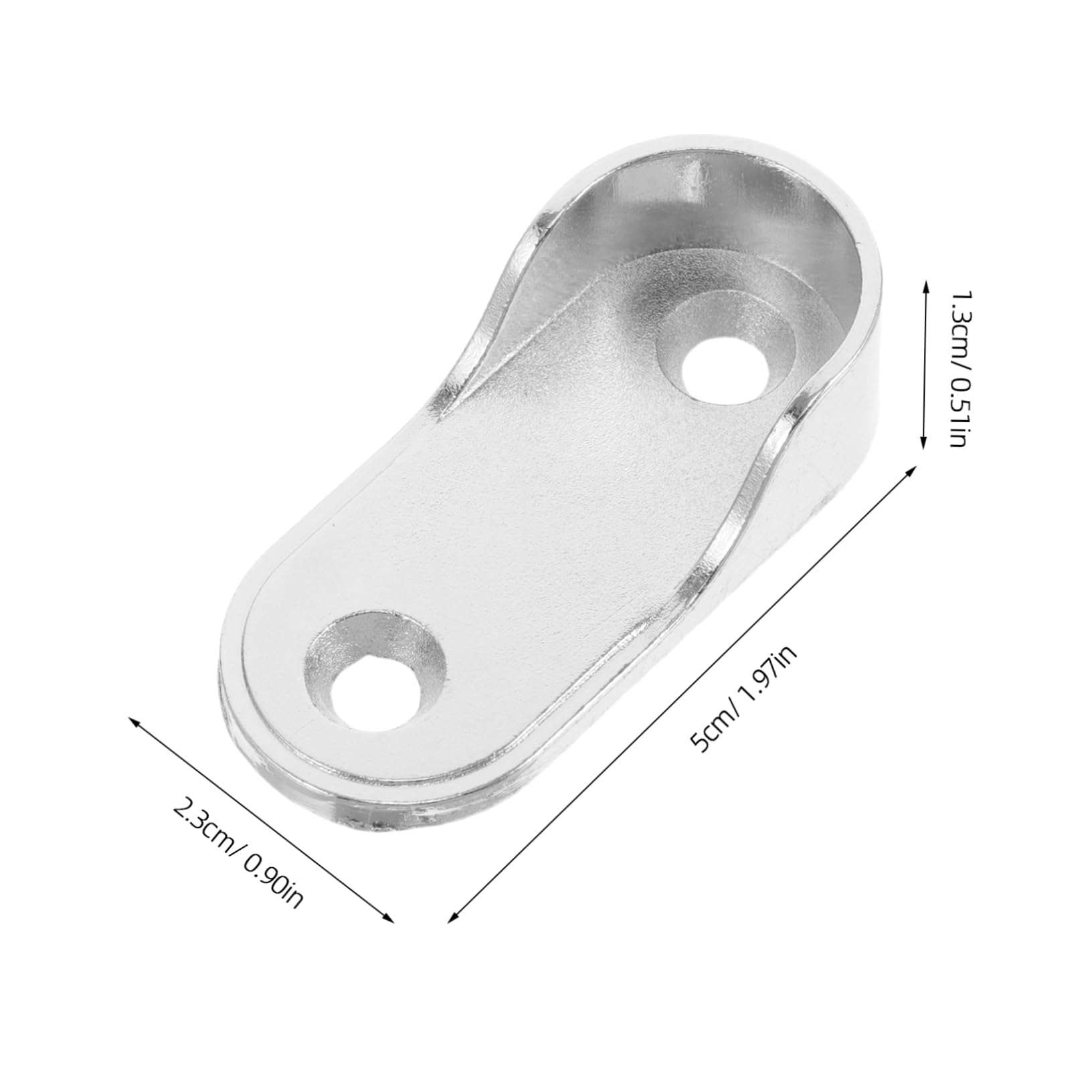 PRETYZOOM 20pcs Zinc Alloy Closet Rod End Brackets Oval Flange Supports for Wardrobe Wall Mounted Holder Easy Installation Stable Versatile for Home Use