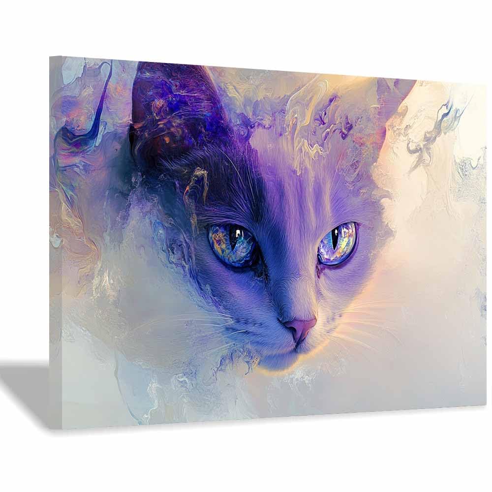 JOSUE Large Animal Canvas Wall Art Minimalist Modern Large Panoramic Landscape Artwork for Living Room Bedroom Bathroom Office Home Decor(Purple 95)-30x40cm Framed