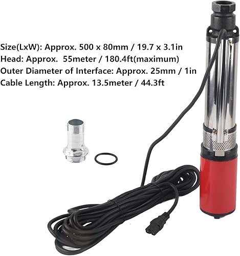 Miniatura 6 de DC DeepWell Bomba, bomba de agua solar de gran flujo batería de elevación de alto motor de latón solar impulsor flotante S455 DC48V