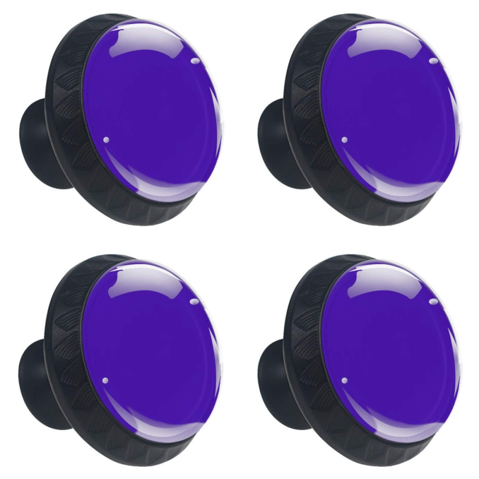 Boutons de tiroir en verre à motif bleu foncé pur et détails multicolores