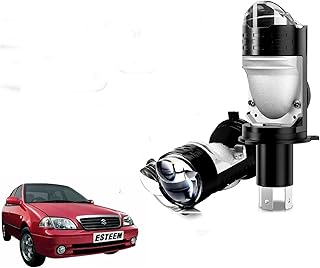 Auto Pearl H4 LED Projector Lens Car Headlight Bulbs 12V 8000LM Bulb H4 CSP Chip High/Low Beam, 45W-55W Canbus Turbo, 6000K White Light compatible with Esteem1994-2005 (Pack of 2)